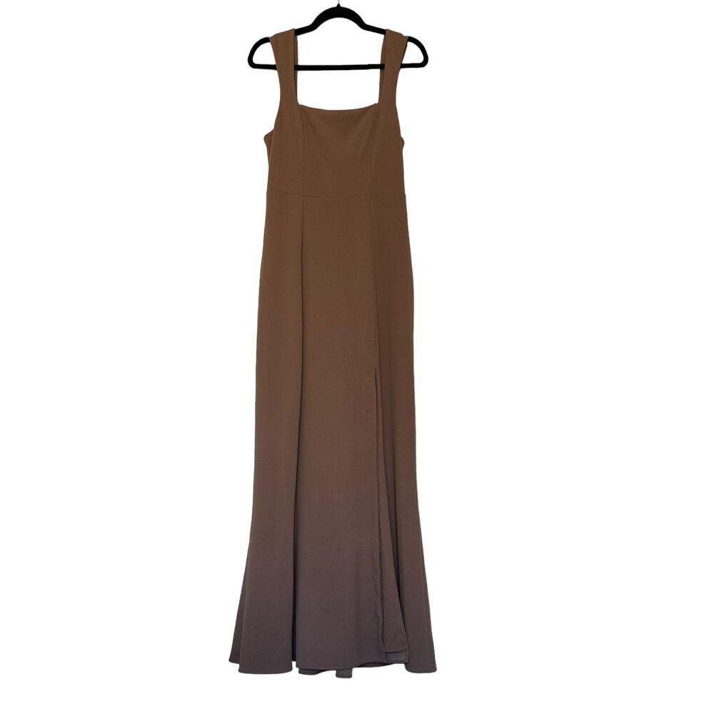 show me your mumu paris gown maxi dress dune brown stretch women large - Picture 3 of 13